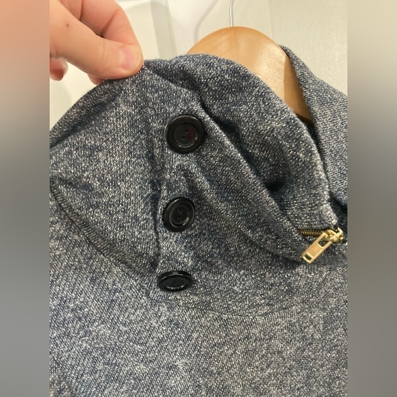 12 PM by Mon Ami sweater sweatshirt small cowl neck dusty blue - Picture 4 of 9